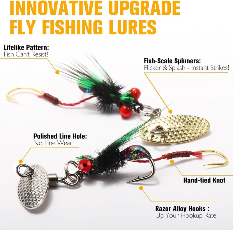 Dovesun Fly Fishing Lures Fly Fishing Flies Wet Fishing Flies Fishing Lures Fishing Spinner for Bass Sunfish Pike Trout 5PCS/10PCS - Image 3